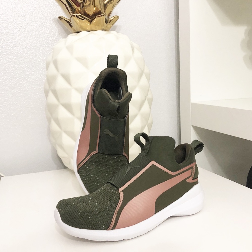 PUMA x SERGIO ROSSI PINK & GREEN KIDS SNEAKER 11C
